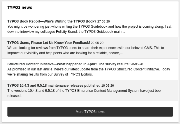 TYPO3 news