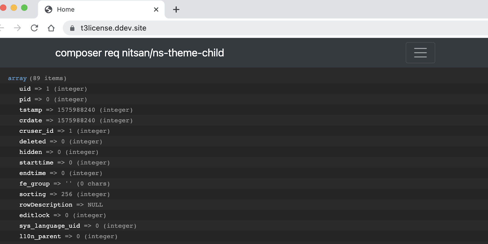 Current Page Data