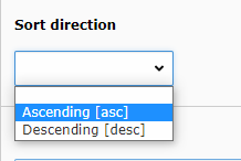 Sort direction