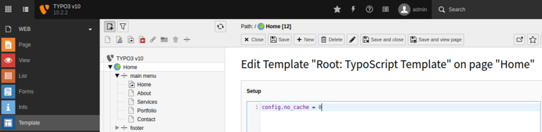 Aktivieren Sie den eingebauten Cache von TYPO3