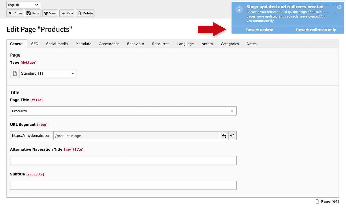  Slug Edit Gets Automatic Redirect