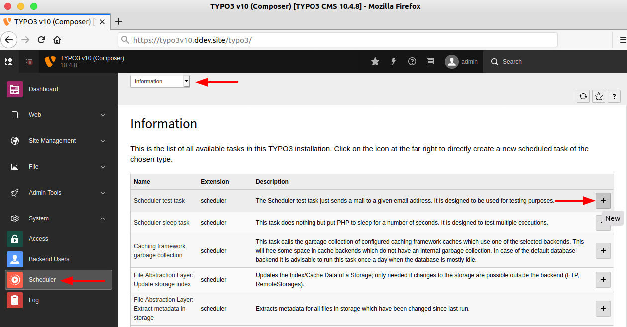 Eine TYPO3-Scheduler-Aufgabe erstellen Eine TYPO3-Scheduler-Aufgabe erstellen