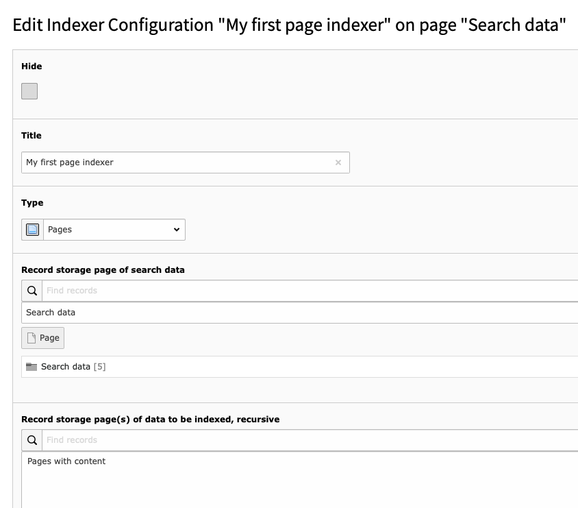 [Translate to German:] My First Page Indexer