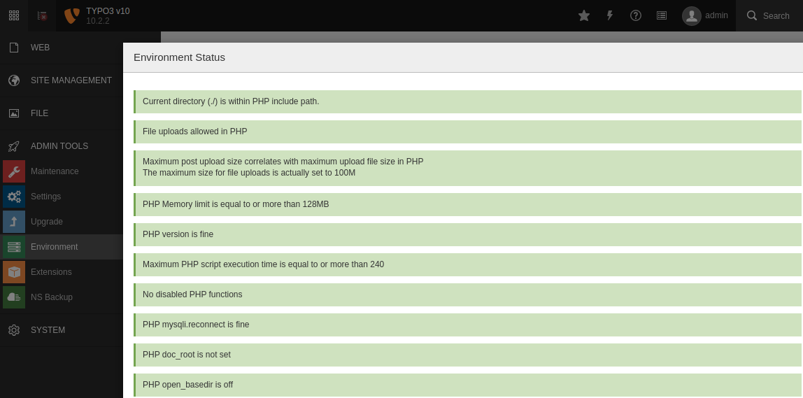 Check Server Environment for TYPO3