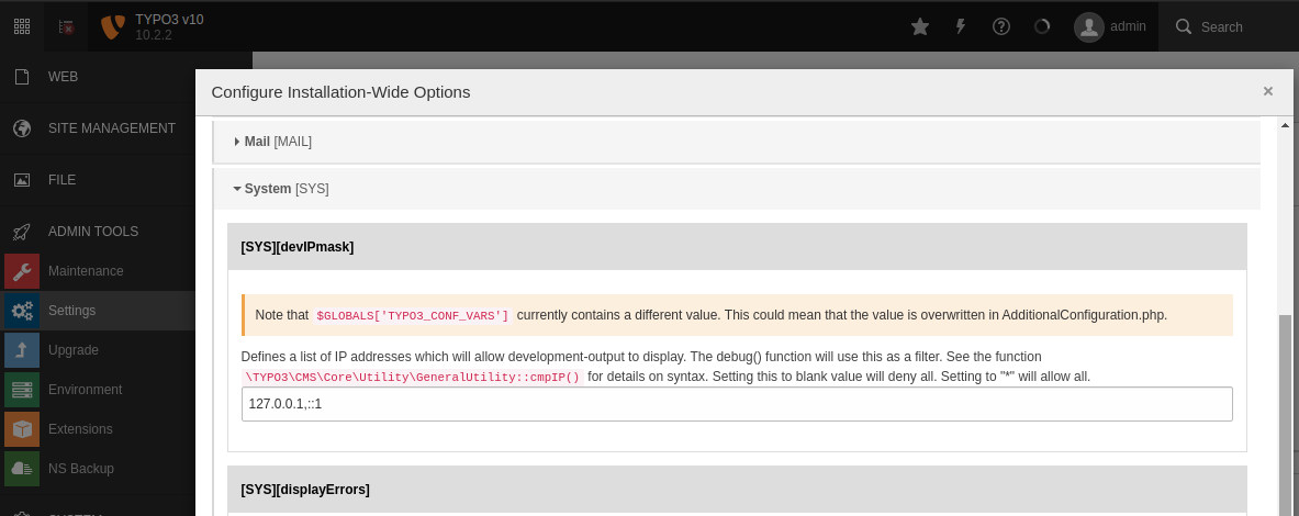 TYPO3 Access only to Developers & Backend Users