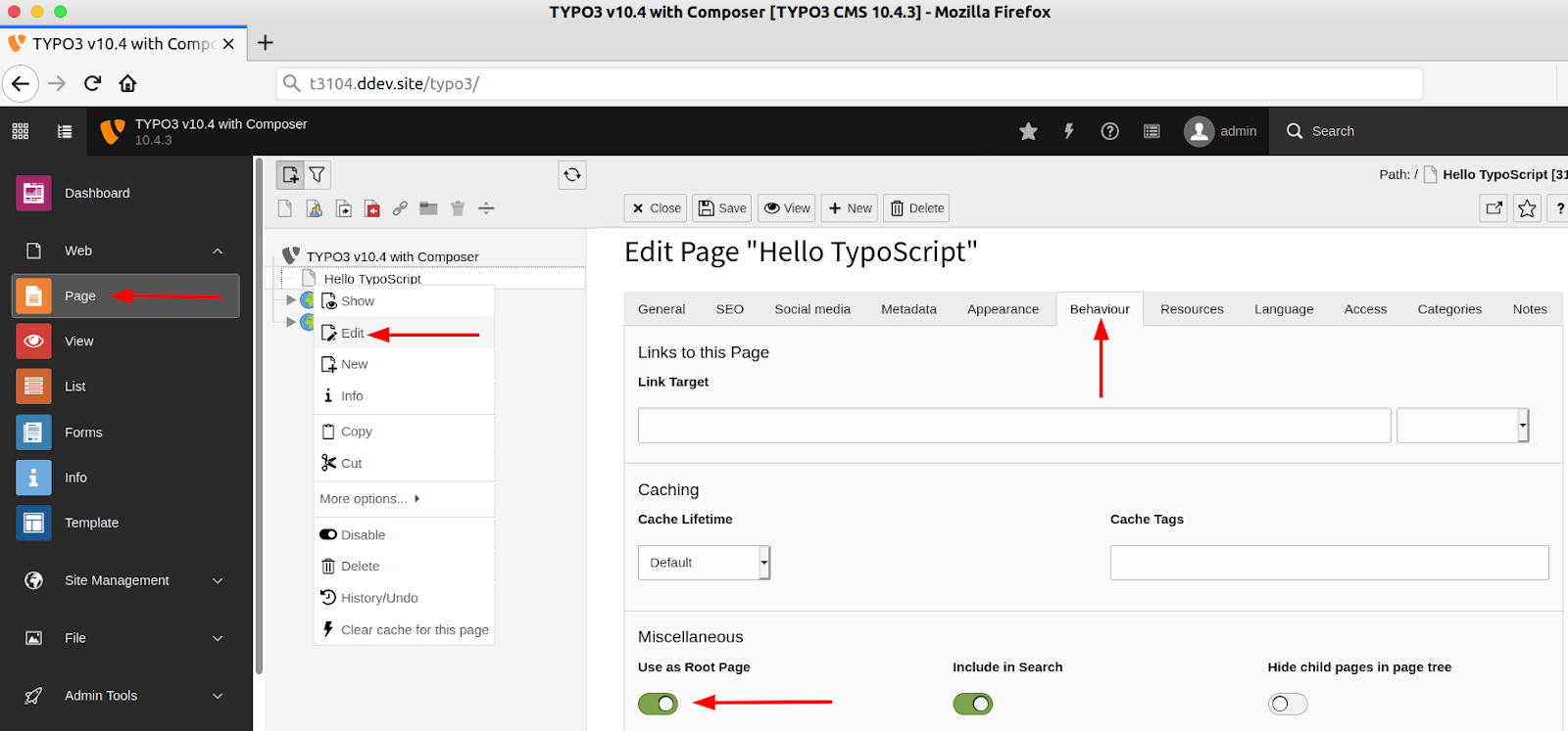"Hello World" TYPO3 TypoScript Tutorial