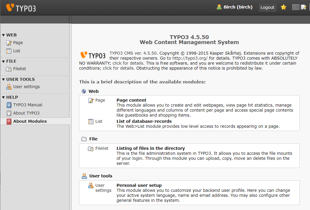 TYPO3 Demo für TYPO3 Version 4