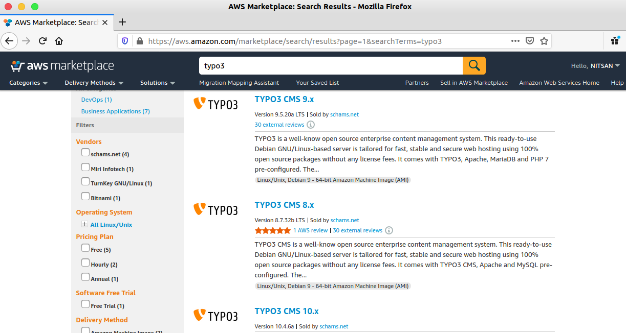 TYPO3 AWS Marketplace