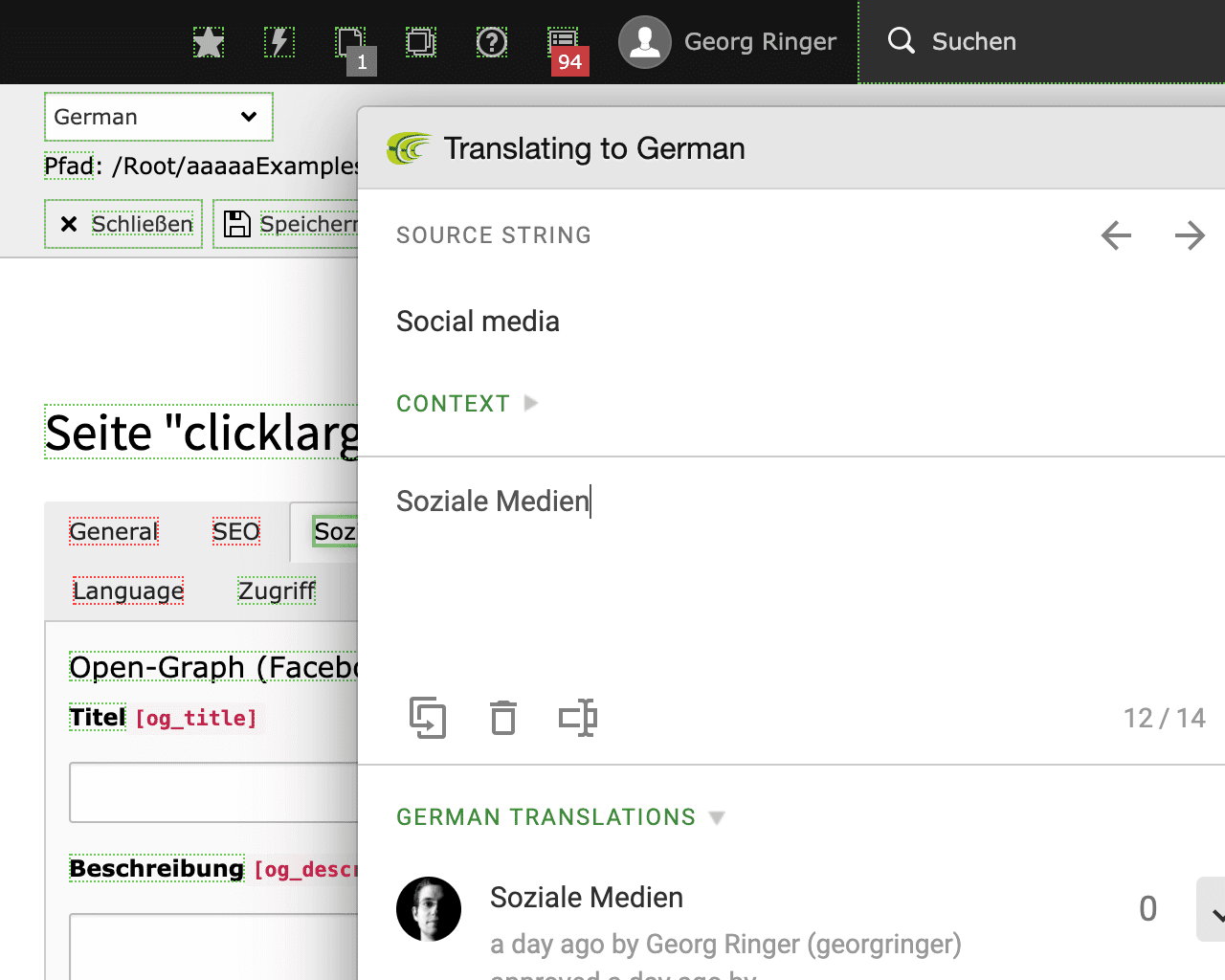 Lokalisierung direkt aus dem TYPO3 Backend