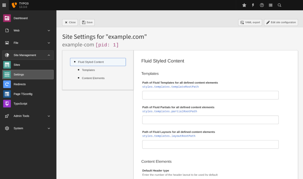 Site Sets Editors – New Way of TypoScript Constant at root level