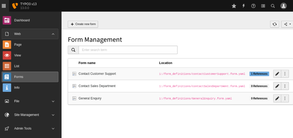 Search Bar in Forms Module