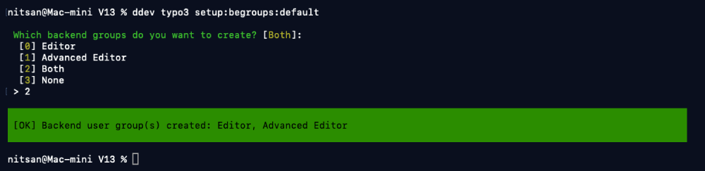 Method 1. Guided Questions/Answers TYPO3 CLI Command
