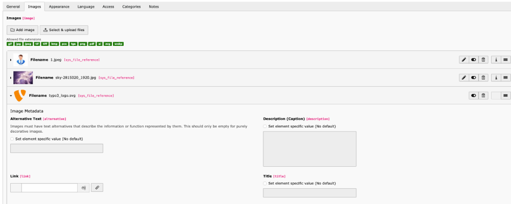 Typo3 Dashbord