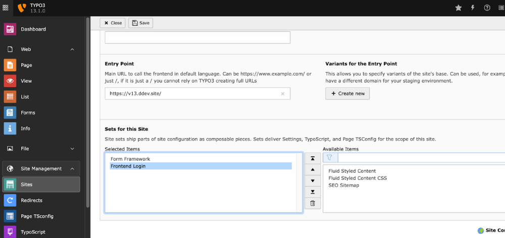 typo3 Dashbord