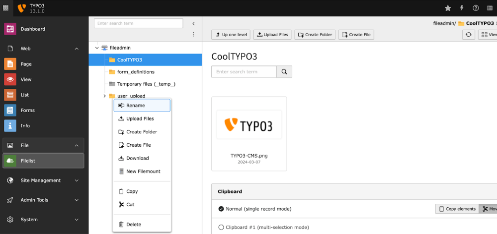 TYPO3 File Tree