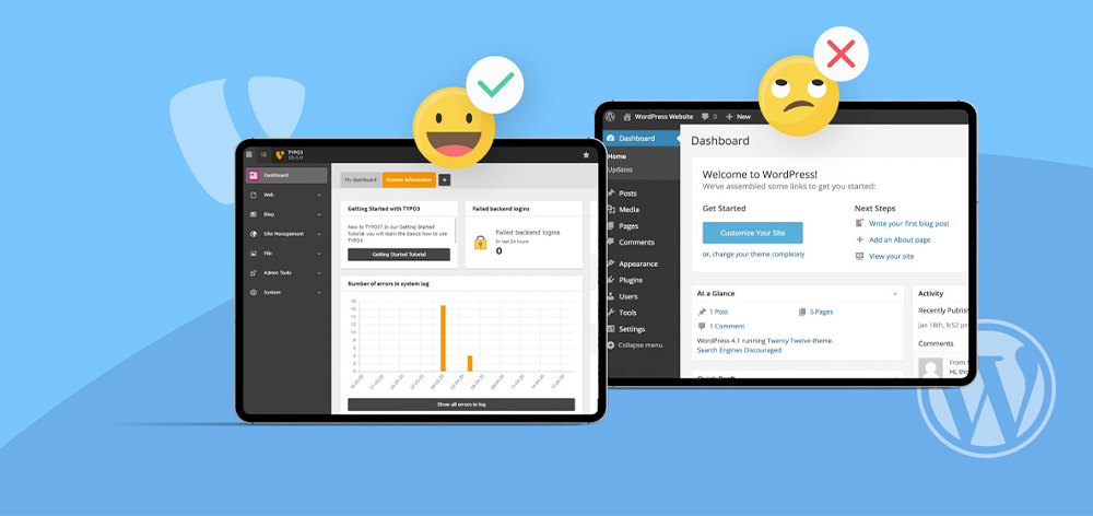 TYPO3 vs. WordPress-Kontroverse (aufgedeckt mit Infografik)