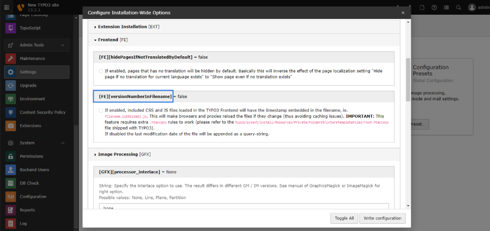 Streamline FE/versionNumberInFilename to 'EXT:' resources